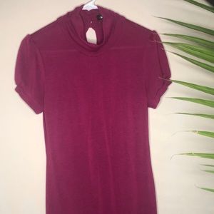 Active & basic burgundy turtle neck